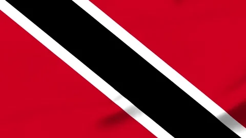 Red black and white flag with diagonal stripes waving in wind Vídeo Stock 343573389