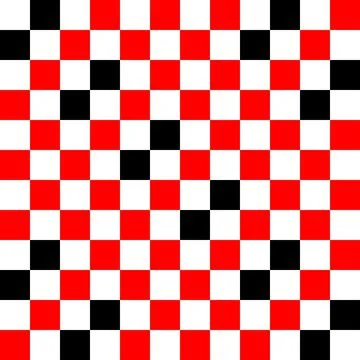 Red Black Checkerboard Pattern Simple Geometric Design Background Stock Illustration