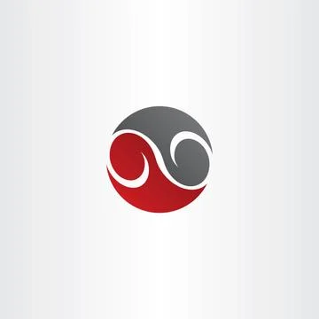 Red black circle infinity symbol vector Stock Illustration