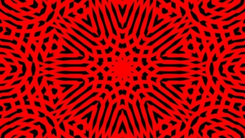 Red Black Complex Geometric Radial Symmetric Pattern Seamless Loop Видео 171396645
