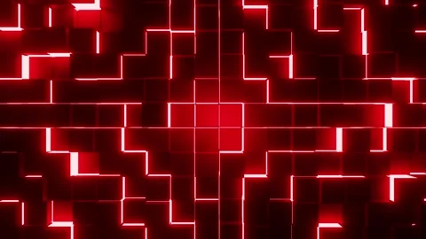 Red with black cube moved wall VJ loop background0001-0300 Stock Footage 340320256