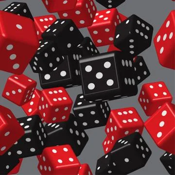 Red Black Dice Seamless Pattern Иллюстрация