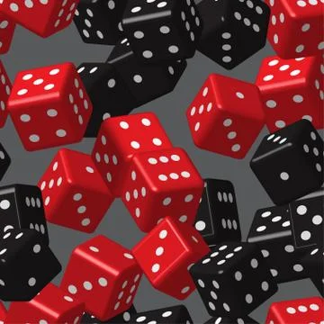 Red Black Dice Seamless Pattern Illustrazione stock