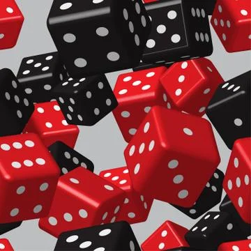 Red Black Dice Seamless Pattern Stock Illustration