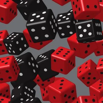 Red Black Dice Seamless Pattern Stock Illustration