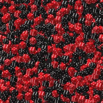 Red Black Dice Seamless Pattern, 3D Illustration Stock Illustration