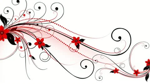 Red Black Flourish Background 01 HD Stock Footage 10874984