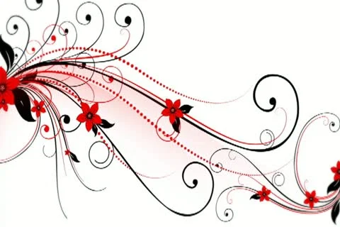 Red Black Flourish Background 01 Widescreen Stock Footage 10875115