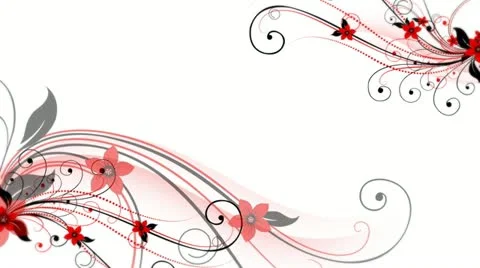 Red Black Flourish Background 02 HD Video stock 10874985