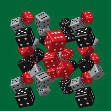 Red Black Grey Dice Pattern Stock-Illustration