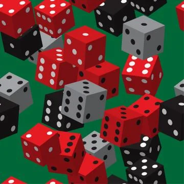 Red Black Grey Dice Seamless Pattern Illustrazione stock