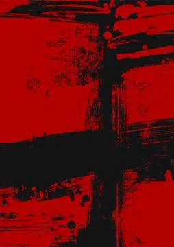 Red Black Grunge Brush Texture Background Stock Illustration
