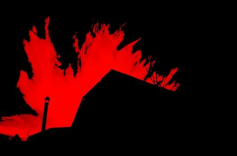 Red on black landscape Stock Photos