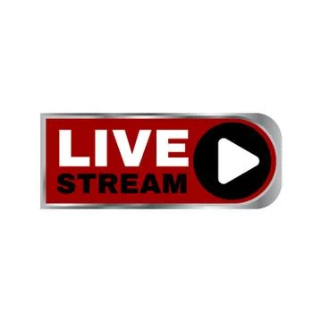 Red black live stream logo icon vector design symbol Stock Illustration