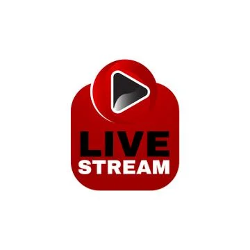 Red black live stream logo icon vector design symbol Stock Illustration