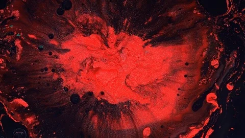 Red black silver complex galaxy of cosmic paint colors in motion 3 Stock-Footage 108035422