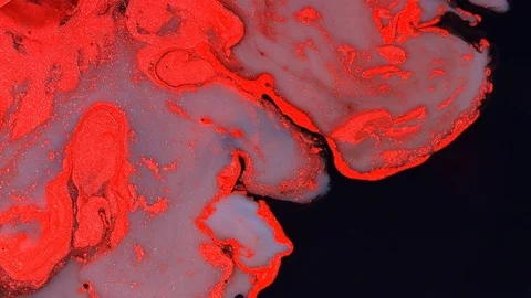 Red black silver complex galaxy of cosmic paint colors in motion Stock Footage 108036457