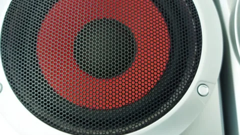Red Black Speaker Mesh: Bold Textures in Audio Stock-Footage 310656495