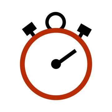 Red Black Stopwatch Icon Stock Illustration