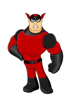 Red &amp; black superhero 스톡 일러스트