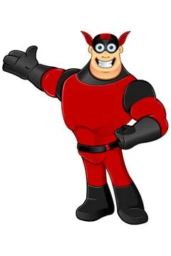 Red &amp; black superhero Stock Illustration