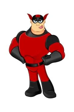 Red &amp; black superhero Stock Illustration