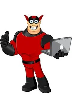 Red &amp; black superhero Stock Illustration