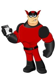 Red &amp; black superhero 스톡 일러스트