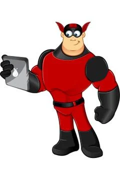 Red &amp; black superhero Stock Illustration