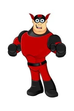 Red &amp; black superhero 스톡 일러스트
