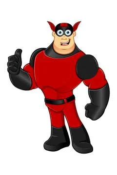 Red &amp; black superhero Stock Illustration