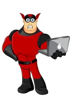 Red &amp; black superhero Stock Illustration