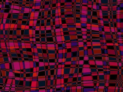 Red black uneven checkered background, curved surface, Scottish cage Stock Illustration