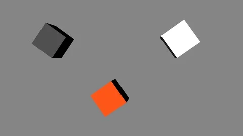 Red Black White Cubes Loop Moving, 3D Rendering Stock Footage 102208135