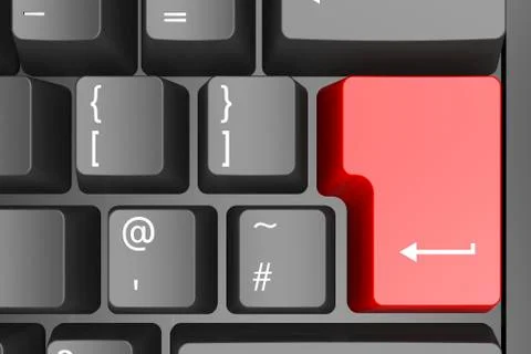 Red blank button on keyboard Stock Illustration