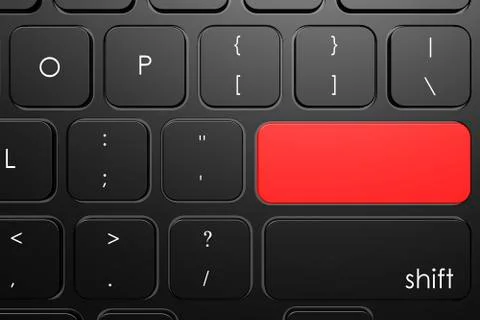 Red blank button on keyboard Stock Illustration