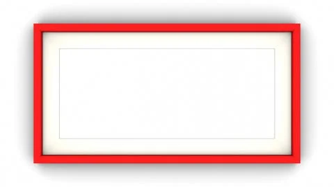 Red blank frame on white background. 3d rendering Stock Illustration