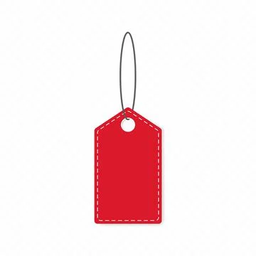 Red Blank Tag isolated on transparent background. Stock Illustration
