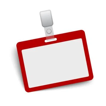 Red blank vector name tag isolated on white background Stock-Illustration
