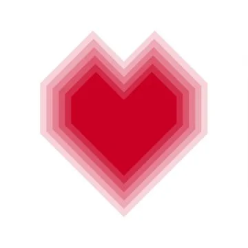 Red blend heart with transparent background. Vector illustration 스톡 일러스트