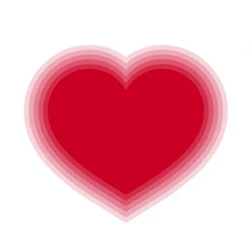 Red blend heart with transparent background. Vector illustration Stockillustratie