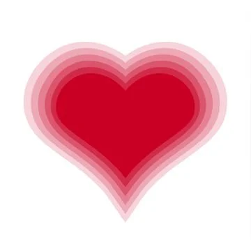 Red blend heart with transparent background. Vector illustration Illustrazione stock