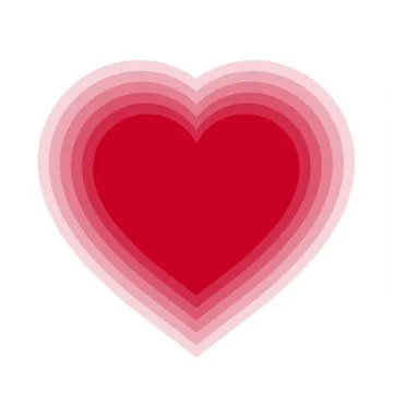 Red blend heart with transparent background. Vector illustration 스톡 일러스트