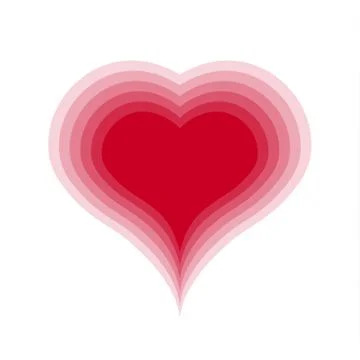 Red blend heart with transparent background. Vector illustration 스톡 일러스트