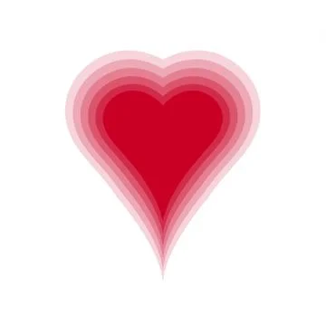 Red blend heart with transparent background. Vector illustration Stock Illustration