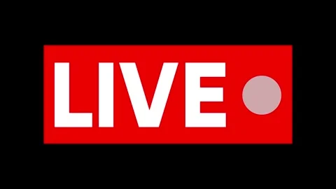 Red blinking live on air motion graphics animation black background Stock Footage 299568869