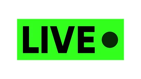 Red blinking live on air motion graphics animation white background Stock Footage 299568886