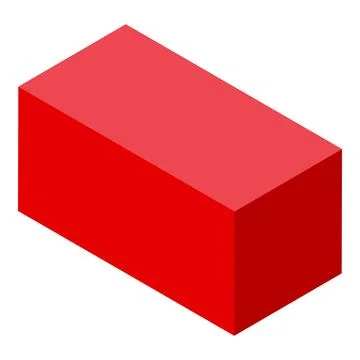Red block icon isometric vector. House education Illustrazione stock