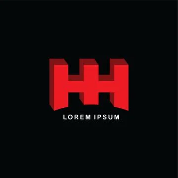 Red block initial letter brand logo template logotype Illustration