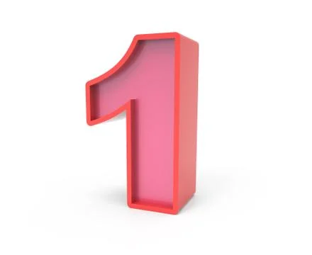 Red block number 1 Stock Illustration